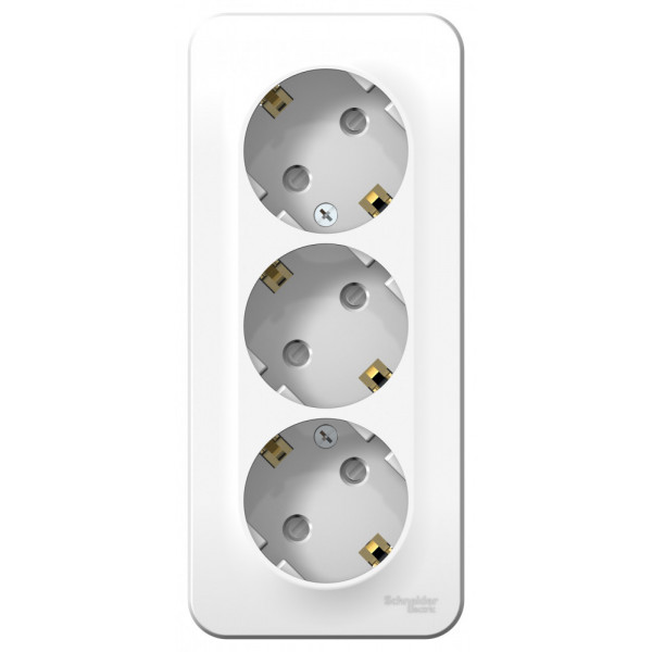 Розетка Schneider Electric BLANCA 3х-мест. заземл.+шторки О/У 16А/250В БЕЛЫЙ
