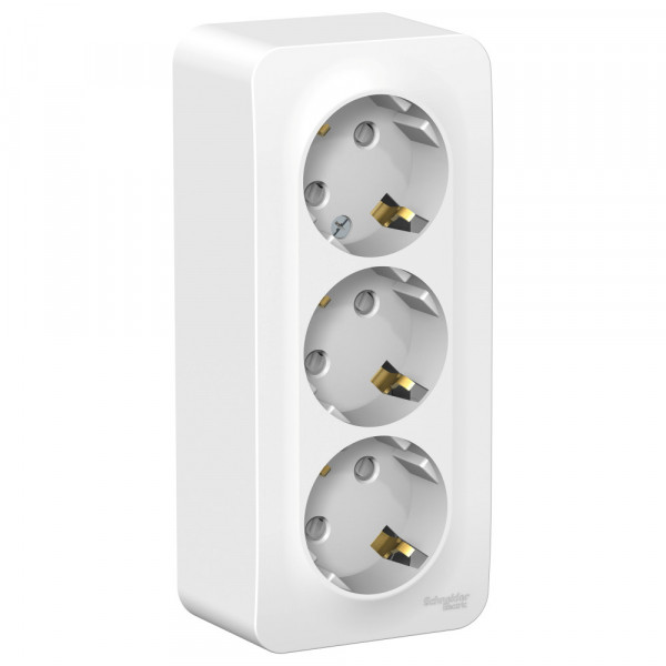 Розетка Schneider Electric BLANCA 3х-мест. заземл.+шторки О/У 16А/250В БЕЛЫЙ