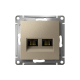 ATLASDESIGN РОЗЕТКА двойная компьютерная RJ45+RJ45 кат. 5e, механизм, ШАМПАНЬ