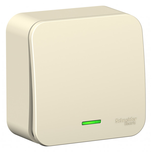 Выключатель Schneider Electric BLANCA 1-клав. с подсветкой О/У 6А/250B МОЛОЧНЫЙ