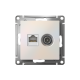 ATLASDESIGN РОЗЕТКА двойная ТВ + компьютерная RJ45 кат. 5e, механизм, ЖЕМЧУГ