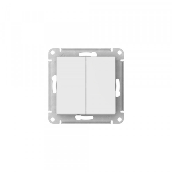 ATLASDESIGN AQUA 2-клавишный ВЫКЛЮЧАТЕЛЬ, IP44, сх.5, 10АХ, мех., быстрозажим. клем., БЕЛЫЙ