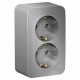 Розетка Schneider Electric BLANCA 2х-мест. с заземлением О/У 16А/250В АЛЮМИНИЙ