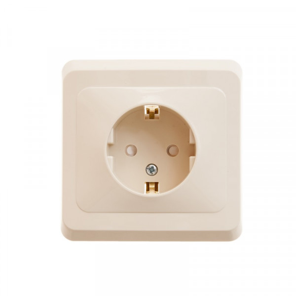 Розетка Schneider Electric ЭТЮД 1-мест. С/У с заземл. 16А/250В КРЕМОВЫЙ