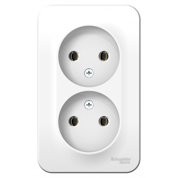Розетка Schneider Electric BLANCA 2х-мест. О/У 16А/250В БЕЛЫЙ