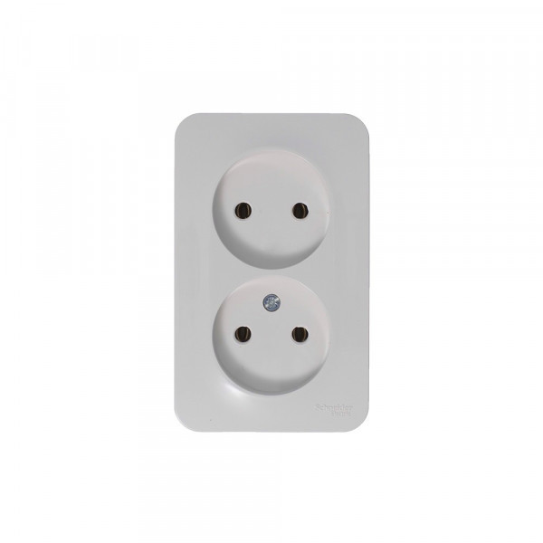 Розетка Schneider Electric BLANCA 2х-мест. О/У 16А/250В БЕЛЫЙ