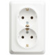 Розетка Schneider Electric ЭТЮД 2х-мест. С/У с заземл. 16А/250В БЕЛЫЙ