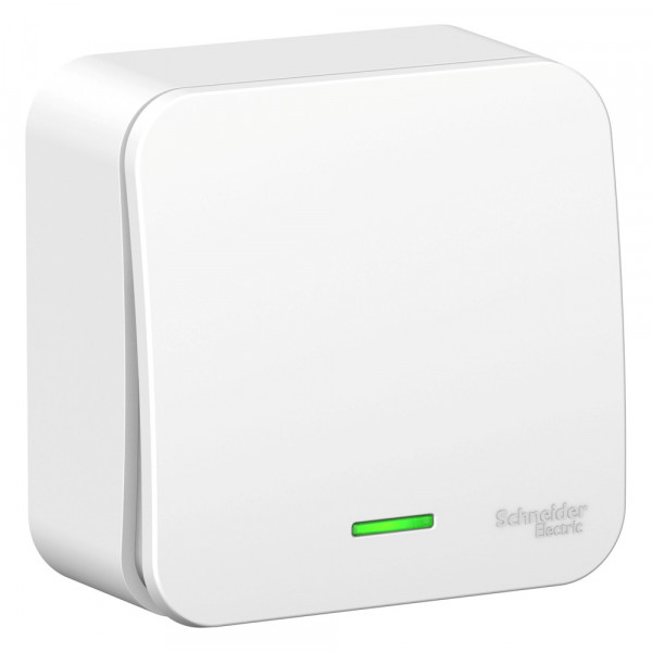 Переключатель Schneider Electric BLANCA 1-клав. с подсветкой О/У 10АХ/250В БЕЛЫЙ