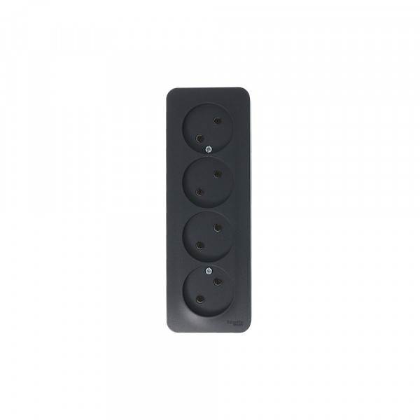 Розетка Schneider Electric BLANCA 4х-мест. О/У 16А/250В АНТРАЦИТ