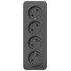 Розетка Schneider Electric BLANCA 4х-мест. О/У 16А/250В АНТРАЦИТ