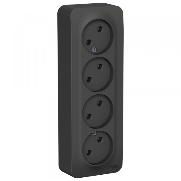 Розетка Schneider Electric BLANCA 4х-мест. О/У 16А/250В АНТРАЦИТ