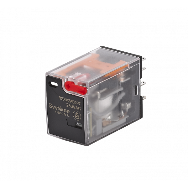 Реле 12A 2CO 230VAC тест кнопка LED