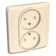 Розетка Schneider Electric ЭТЮД 2х-мест. С/У со шт. 16А/250В КРЕМОВЫЙ