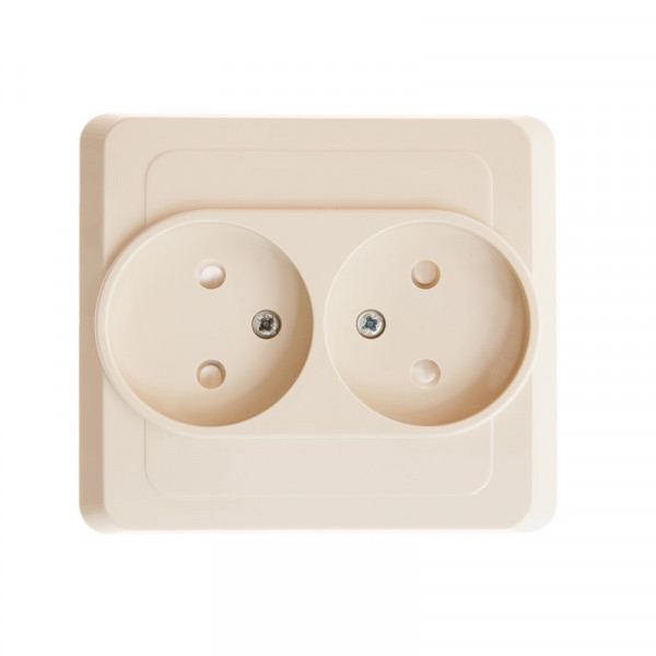 Розетка Schneider Electric ЭТЮД 2х-мест. С/У со шт. 16А/250В КРЕМОВЫЙ