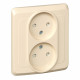 Розетка Schneider Electric ЭТЮД 2х-мест. С/У со шт. 16А/250В КРЕМОВЫЙ