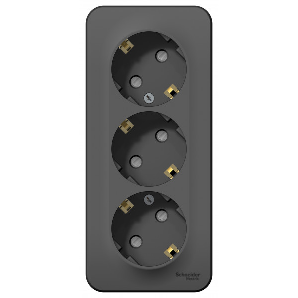 Розетка Schneider Electric BLANCA 3х-мест. заземл.+шторки О/У 16А/250В АНТРАЦИТ