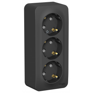 Розетка Schneider Electric BLANCA 3х-мест. заземл.+шторки О/У 16А/250В АНТРАЦИТ