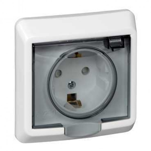 Розетка Schneider Electric ЭТЮД 1-мест. IP44 С/У с заземл. 16А/250В БЕЛЫЙ
