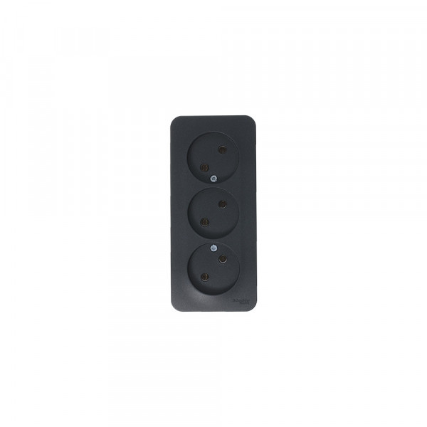 Розетка Schneider Electric BLANCA 3х-мест. О/У 16А/250В АНТРАЦИТ