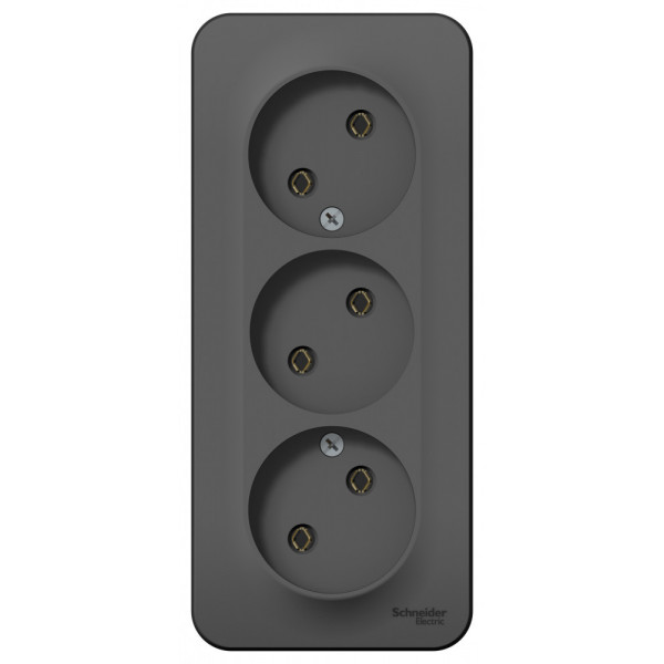 Розетка Schneider Electric BLANCA 3х-мест. О/У 16А/250В АНТРАЦИТ