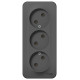 Розетка Schneider Electric BLANCA 3х-мест. О/У 16А/250В АНТРАЦИТ