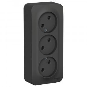 Розетка Schneider Electric BLANCA 3х-мест. О/У 16А/250В АНТРАЦИТ