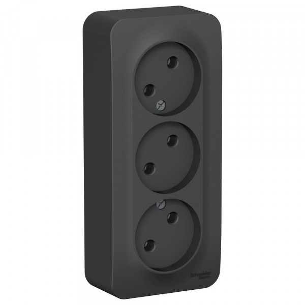 Розетка Schneider Electric BLANCA 3х-мест. О/У 16А/250В АНТРАЦИТ