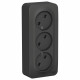 Розетка Schneider Electric BLANCA 3х-мест. О/У 16А/250В АНТРАЦИТ