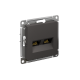 ATLASDESIGN РОЗЕТКА двойная компьютерная RJ45+RJ45 кат. 5e, механизм, БАЗАЛЬТ