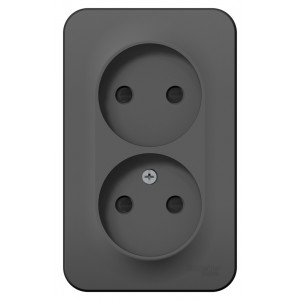 Розетка Schneider Electric BLANCA 2х-мест. О/У со шторками 16А/250В АНТРАЦИТ
