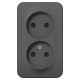 Розетка Schneider Electric BLANCA 2х-мест. О/У со шторками 16А/250В АНТРАЦИТ