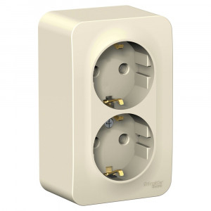 Розетка Schneider Electric BLANCA 2х-мест. с заземлением О/У 16А/250В МОЛОЧНЫЙ
