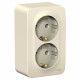 Розетка Schneider Electric BLANCA 2х-мест. с заземлением О/У 16А/250В МОЛОЧНЫЙ