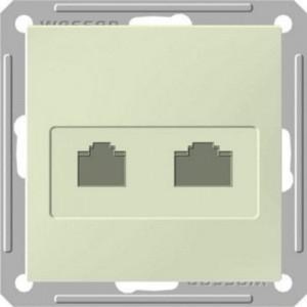W59 РОЗЕТКА двойная RJ11+RJ45 кат.5e, механизм, СЛОНОВАЯ КОСТЬ