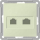 W59 РОЗЕТКА двойная RJ11+RJ45 кат.5e, механизм, СЛОНОВАЯ КОСТЬ
