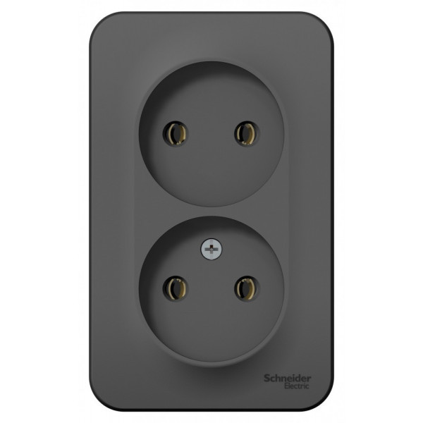Розетка Schneider Electric BLANCA 2х-мест. О/У 16А/250В АНТРАЦИТ