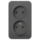 Розетка Schneider Electric BLANCA 2х-мест. О/У 16А/250В АНТРАЦИТ