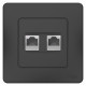 Блок розеток Schneider Electric BLANCA комп. RJ45 + телеф. RJ11 С/У АНТРАЦИТ