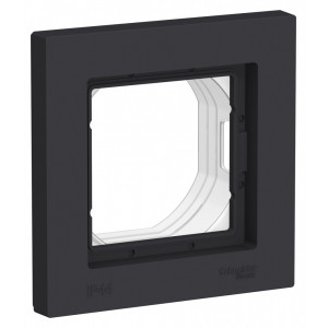ATLASDESIGN AQUA 1-постовая РАМКА, IP44, КАРБОН