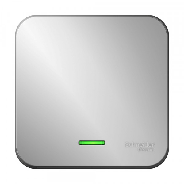 Переключатель Schneider Electric BLANCA 1-клав. с подсветкой О/У 10АХ/250В АЛЮМИНИЙ