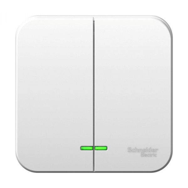 Выключатель Schneider Electric BLANCA 2х-клав. с подсветкой О/У , 10А/250B БЕЛЫЙ