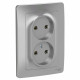 Розетка Schneider Electric BLANCA 2х-мест. С/У 16А/250В АЛЮМИНИЙ