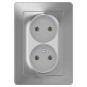 Розетка Schneider Electric BLANCA 2х-мест. С/У 16А/250В АЛЮМИНИЙ