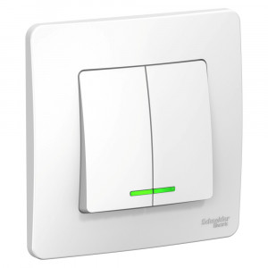 Выключатель Schneider Electric BLANCA 2х-клав. с подсвет. С/У 6А/250B БЕЛЫЙ