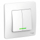 Выключатель Schneider Electric BLANCA 2х-клав. с подсвет. С/У 6А/250B БЕЛЫЙ