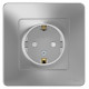 Розетка Schneider Electric BLANCA 1-мест. заземл.+шторки С/У 16А/250В АЛЮМИНИЙ