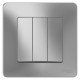 Выключатель Schneider Electric BLANCA 3х-клав. с подсвет. С/У 10АХ/250B АЛЮМИНИЙ