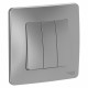 Выключатель Schneider Electric BLANCA 3х-клав. с подсвет. С/У 10АХ/250B АЛЮМИНИЙ