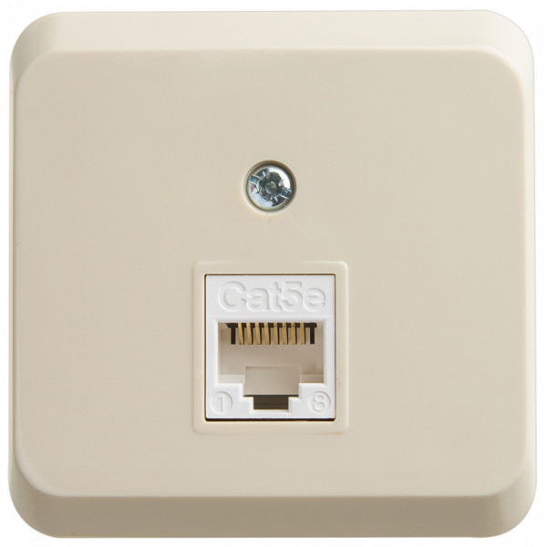 Розетка Schneider Electric ЭТЮД компьютерная RJ45 кат.5е О/У КРЕМОВЫЙ