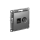ATLASDESIGN РОЗЕТКА двойная ТВ + компьютерная RJ45 кат. 5e, механизм, СТАЛЬ